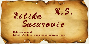 Milika Šućurović vizit kartica